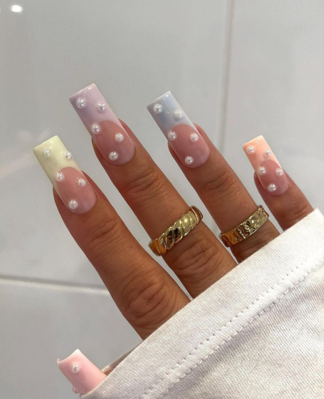 pastel nails, easter nails, pastel french tip nails, spring nails 2022, spring nail designs 2022, pastel nails design, pastel nails french, pastel nails 2022, rainbow pastel nails