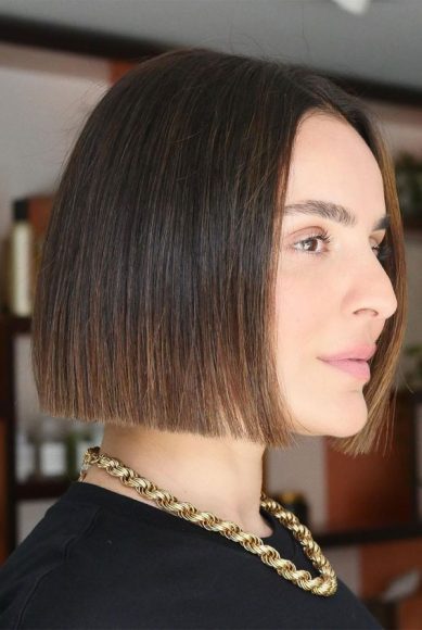30 Best Hair Colour Ideas for Bob Cut : Toffee Brown Ombre on Clean ...