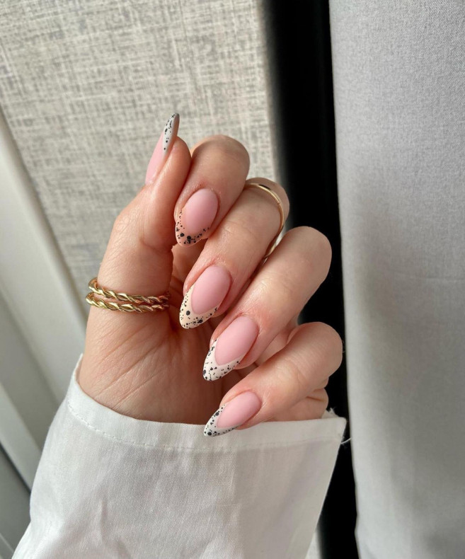 30 Cute Easter Nail Designs 2022 : Neutral Easter Egg French Tip Nails
