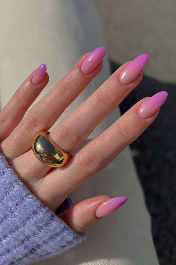 30 Cute Ways To Wear Pastel Nails : Pink Ombre French Tip Nails