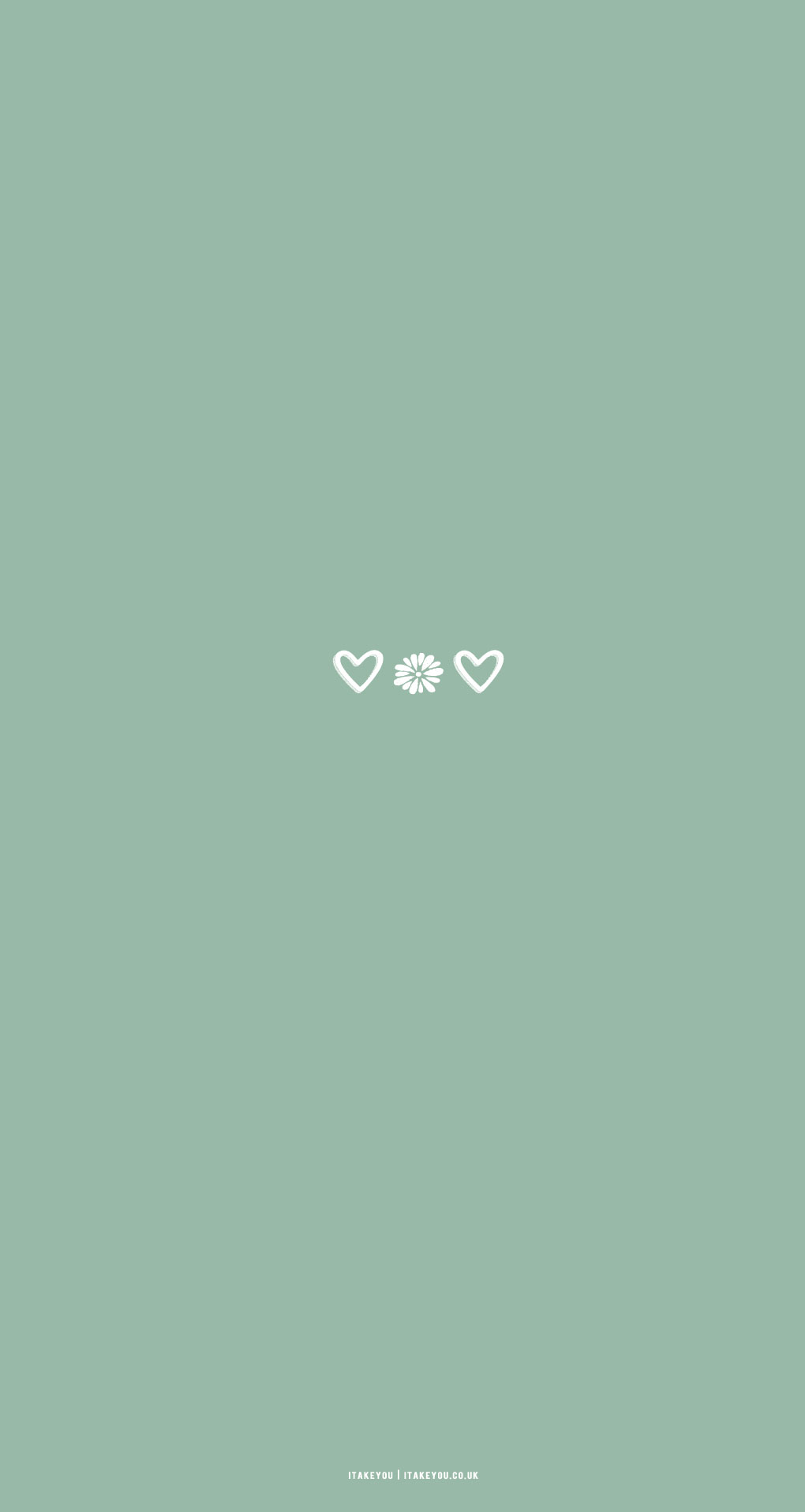 15 Sage Green Minimalist Wallpapers for Phone : Flower & Hearts