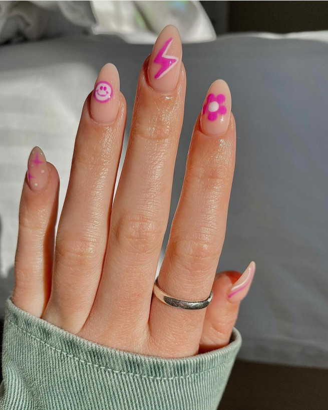 50 Trendy Pink Nails That're Perfect For Spring : Pink Jelly Nails with  Hello Kitty I Take You, Wedding Readings, Wedding Ideas, Wedding Dresses