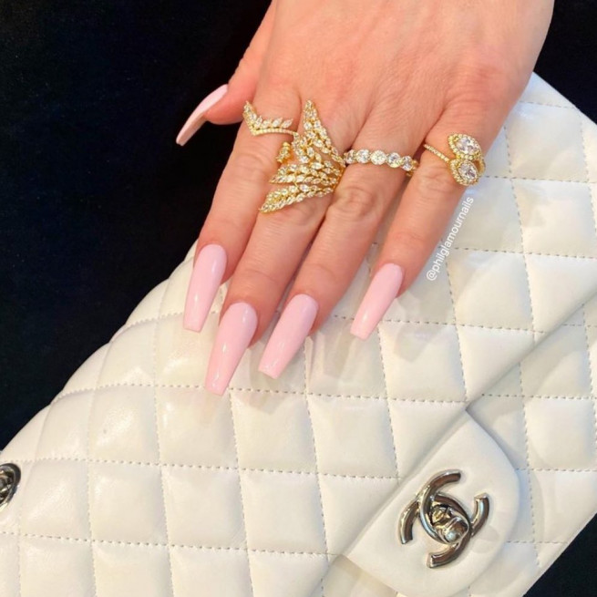 50 The Cutest Spring Nails Ever : Acrylic Pink Nails