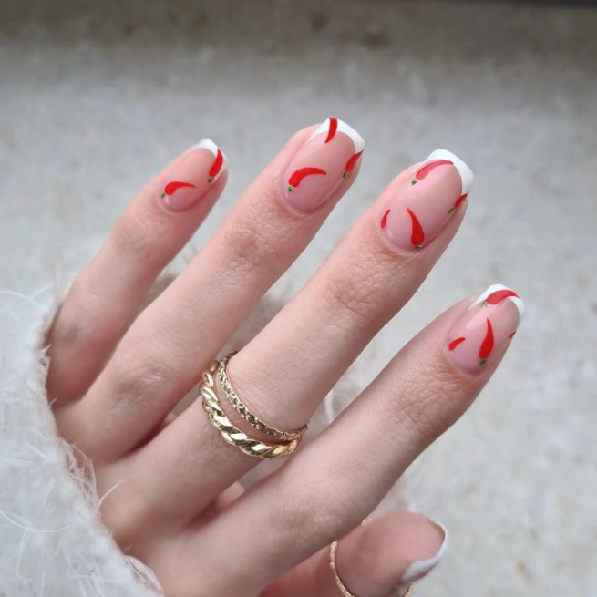 40 The Chicest Nail Art That You Need To Try Out : Red Pepper Nail Art