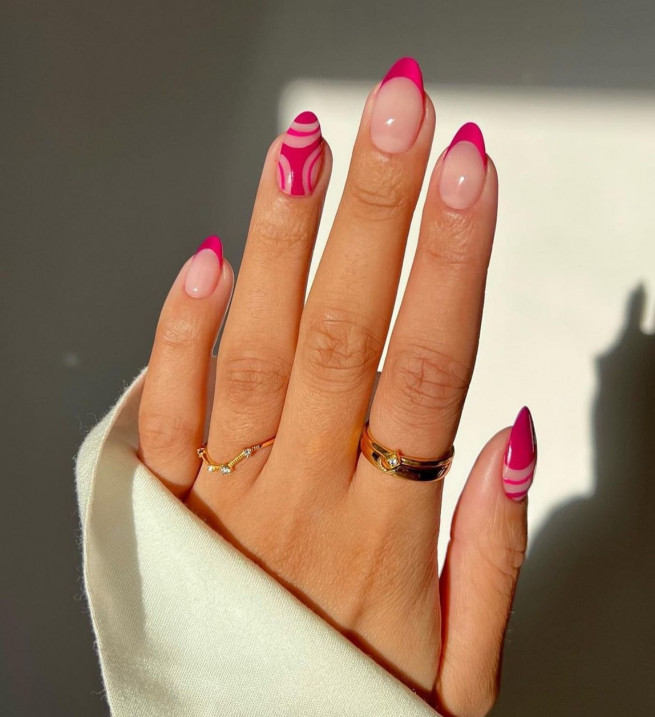 50 Trendy Pink Nails That’re Perfect For Spring : Hot Pink Nail Art