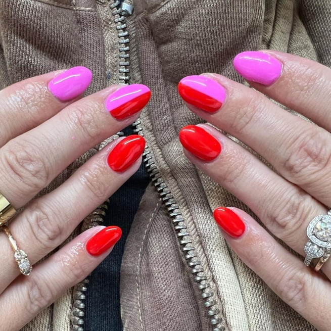 40 Cutest Summer Nail Designs in 2022 : Simple and Cute Pink and Red Nail Colours