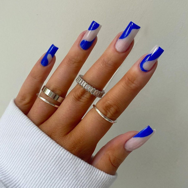 40 Gorgeous Royal Blue Nail Designs : Abstract Royal Blue Nail Art I Take  You | Wedding Readings | Wedding Ideas | Wedding Dresses | Wedding Theme