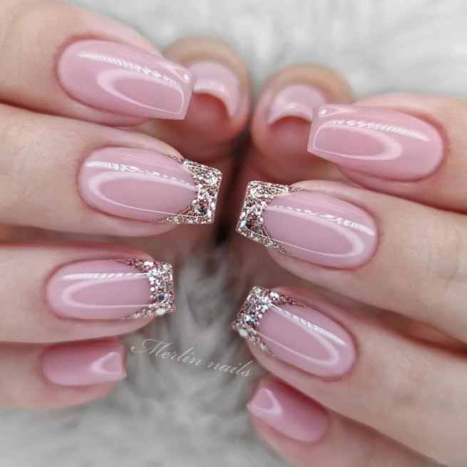 Bridal Nails Inspiration - Romantic Glitter Gradient Nail Art - Lucy's Stash