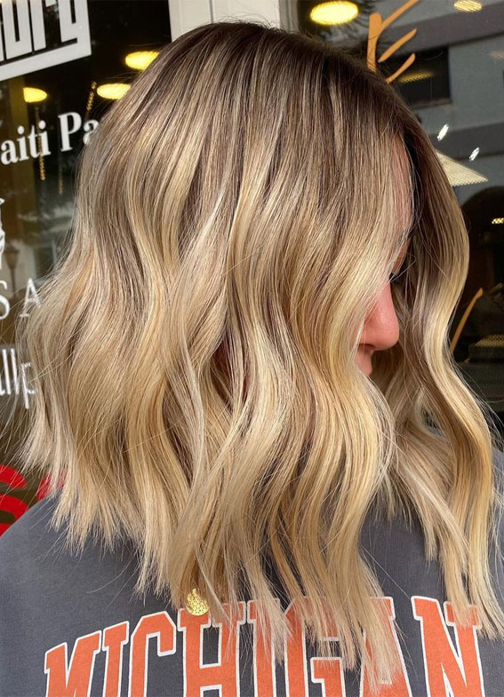 37 Best Blonde For Medium Length Haircuts : Ombre Blonde Babylight Lob Haircut