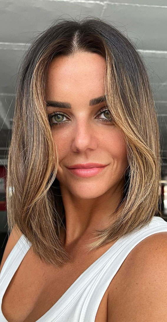30 Stylish Shoulder Length Haircuts To Try Now : Blonde Ombre Lob Haircut