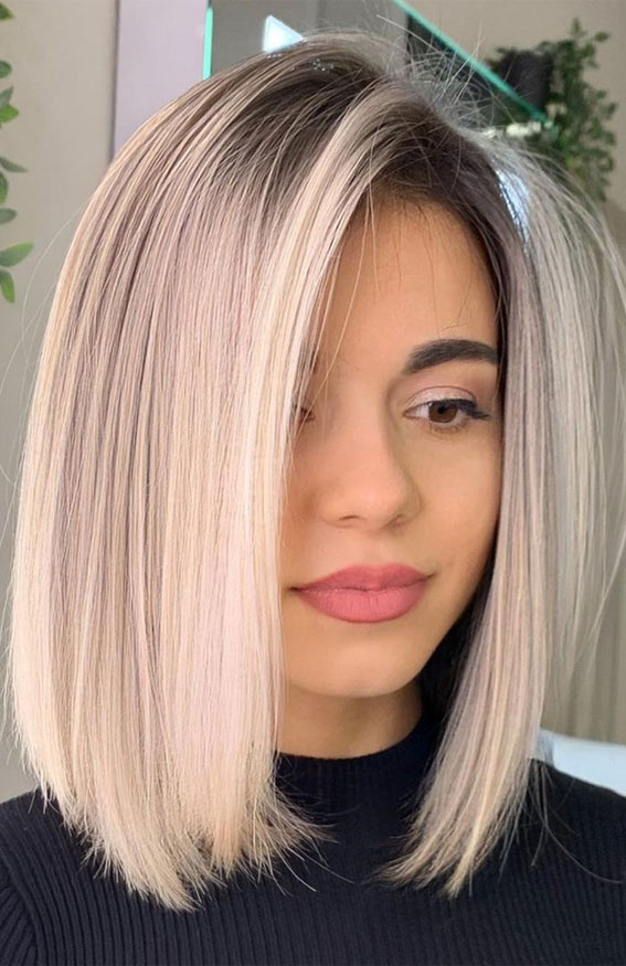 37 Best Blonde For Medium Length Haircuts : Ombre Platinum Blonde Lob  Haircut I Take You | Wedding Readings | Wedding Ideas | Wedding Dresses |  Wedding Theme