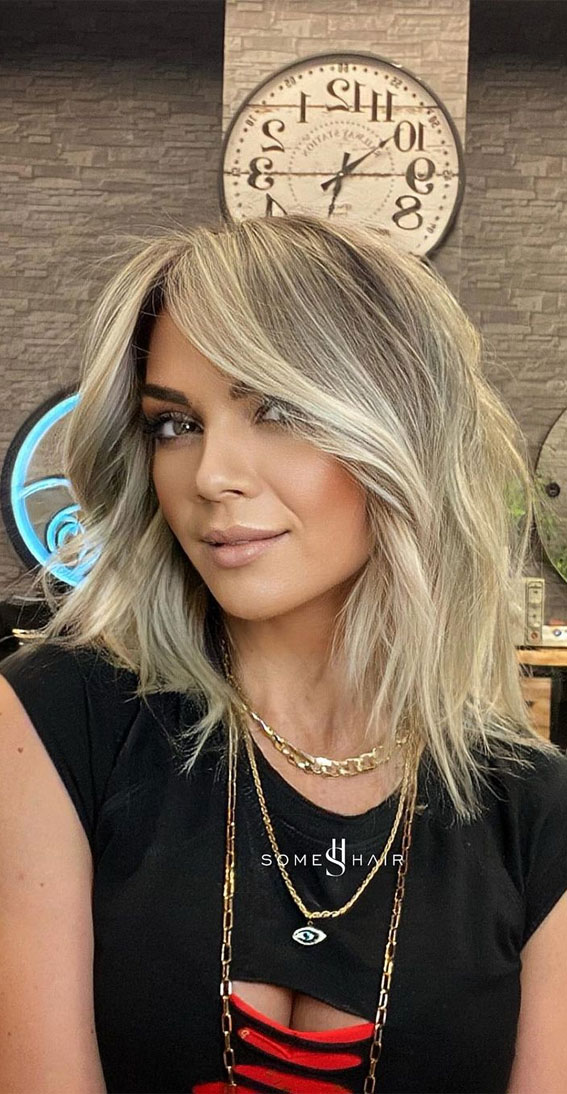 37 Best Blonde For Medium Length Haircuts : Pastel Baby Blonde