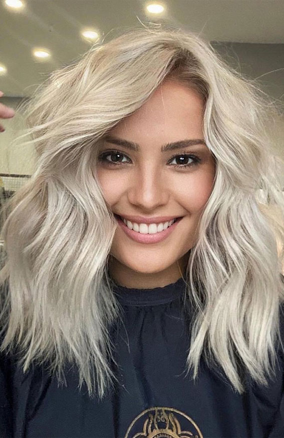 37 Best Blonde For Medium Length Haircuts : Baby Blonde Cool Tone