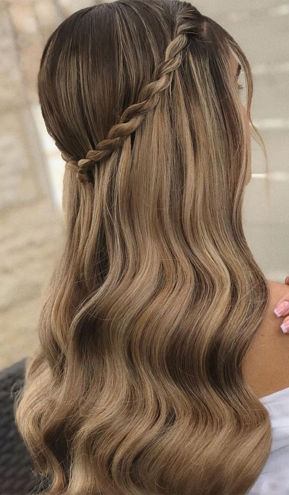 twisted half up, half up half down , prom hairstyle
