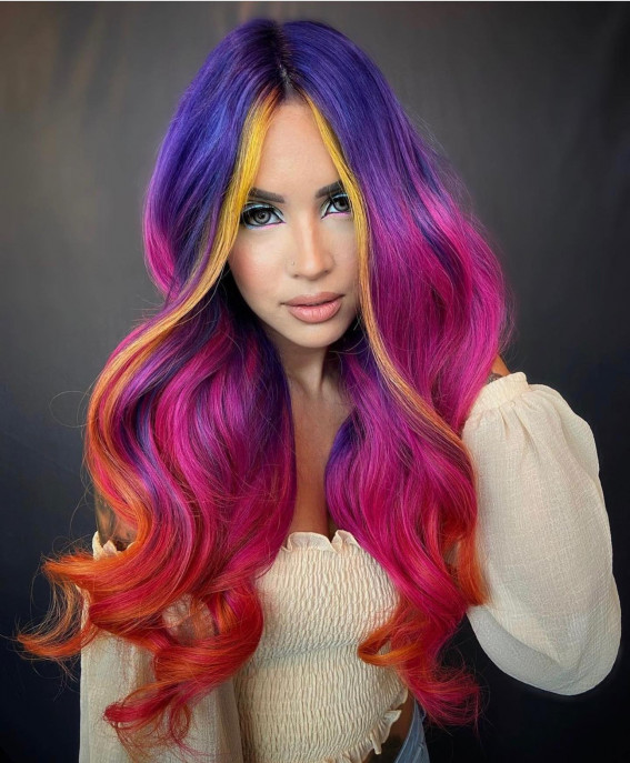 40 Crazy Hair Colour Ideas To Try in 2022 : Purple to Burnt Orange