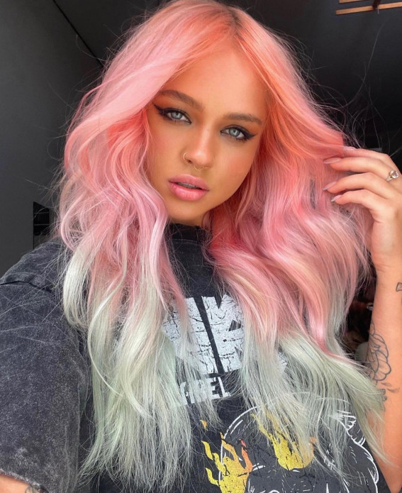 40 Crazy Hair Colour Ideas To Try in 2022 : Pastel Pink to Grey