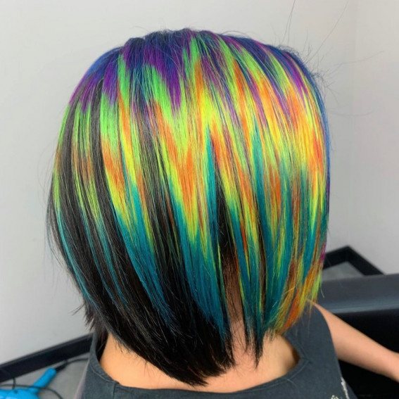 40 Crazy Hair Colour Ideas To Try in 2022 : Green, Purple and Yellow Holographic
