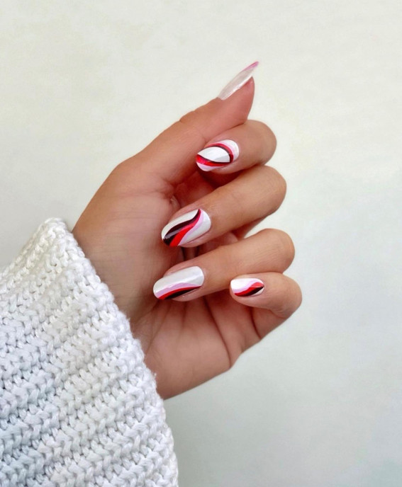 40 Best Summer Nails You’ll Look Forward To Trying : Black, Red and White Nails Design