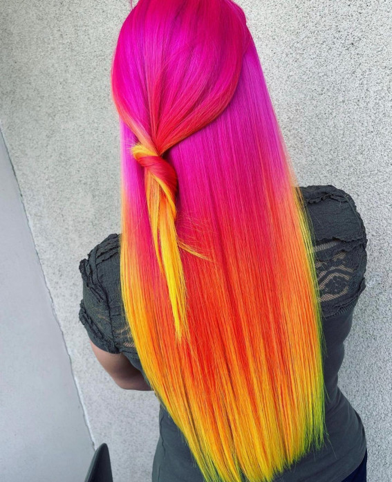 40 Crazy Hair Colour Ideas To Try in 2022 : Bright Pink to Yellow Hair