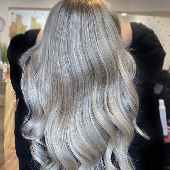 32 Trendy Ash Blonde Colour Ideas : Ash Blonde with Baby Lights + Root Tap  I Take You | Wedding Readings | Wedding Ideas | Wedding Dresses | Wedding  Theme