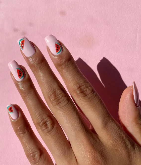 30 Trendy Summer short square nails design ideas that brings good luck -  Mycozylive.com | Square nails, French tip nail designs, Square nail designs