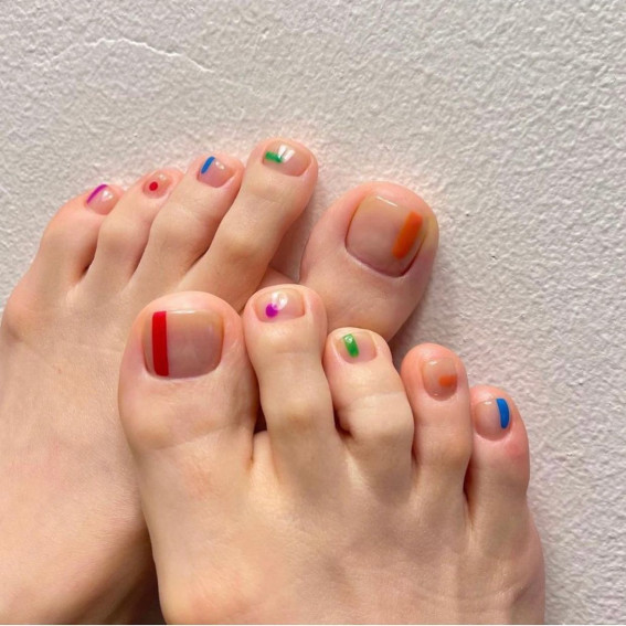 43 Cute Toe Nail Designs : Colourful Minimal Toe Nails I Take You, Wedding  Readings, Wedding Ideas, Wedding Dresses