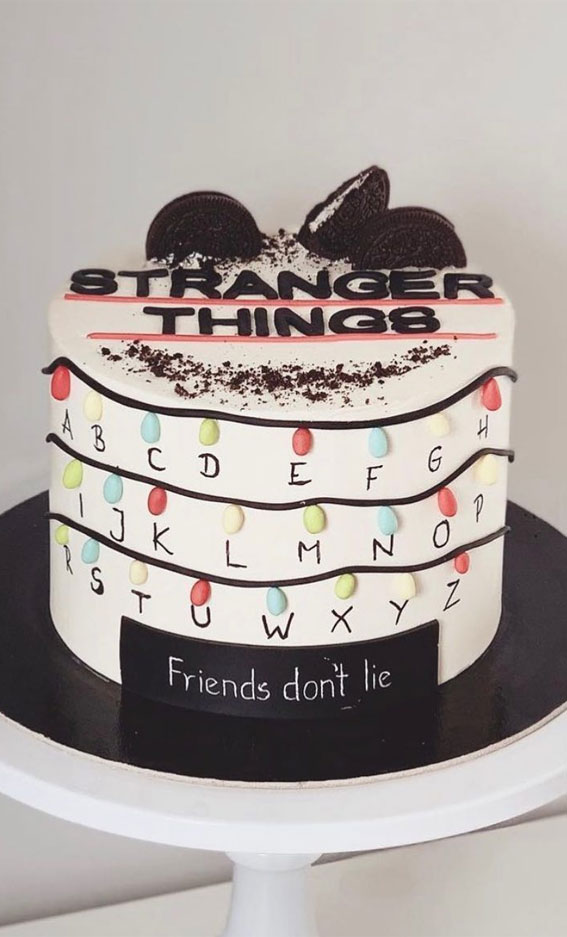 30 Stranger Things Birthday Cake Ideas : White Cake