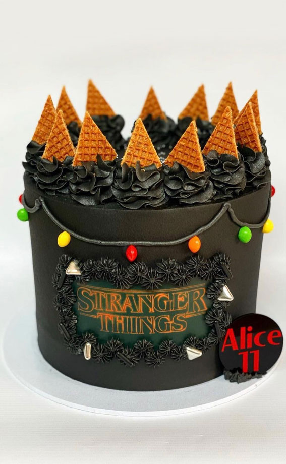 30 Stranger Things Birthday Cake Ideas : Black Cake