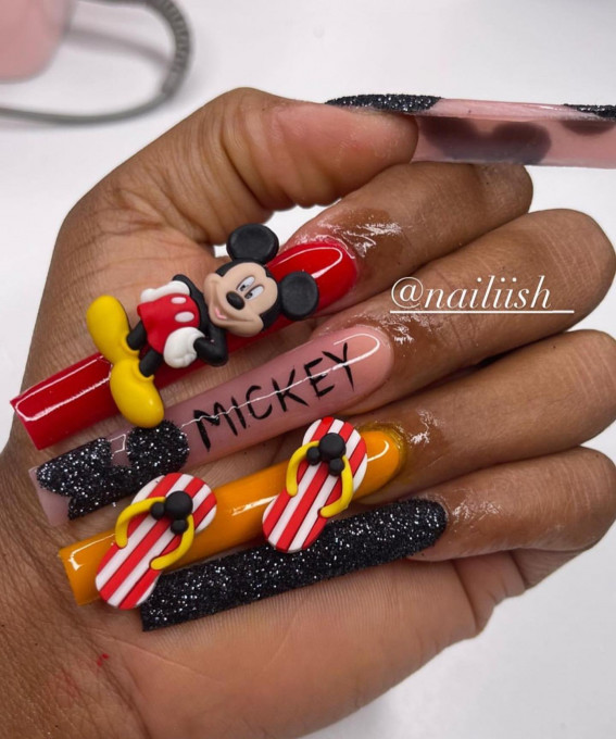 42 Mickey Mouse & Minnie Mouse Nails : Mickey Mouse Kawaii Nails