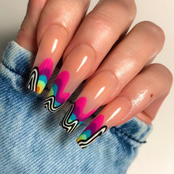 42 Psychedelic Nail Art Designs : Trippy Drippy Nails