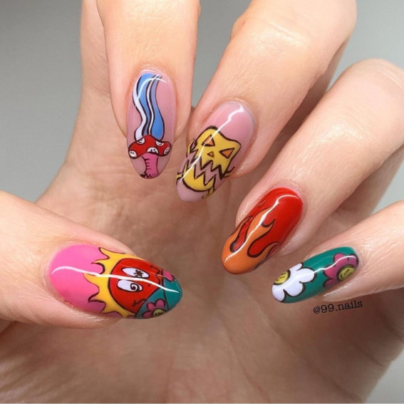 32 Mushroom Nail Art Designs : Fun and Colourful Mushroom Nails