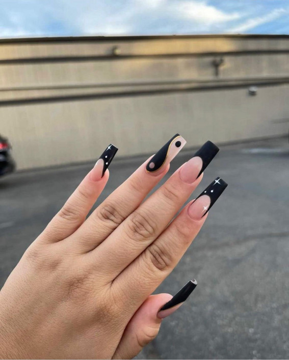 Elegant black French on ballerina nails | Ballerina nails, Nails, Ballerina  nails designs