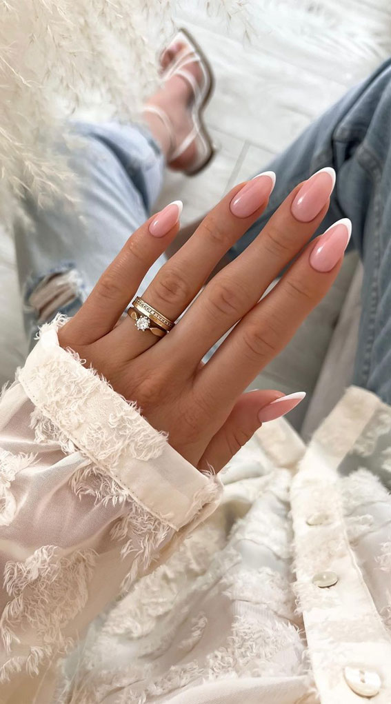 40 Stylish French Tip Nails for Any Nail Shape : Thin White French Mani