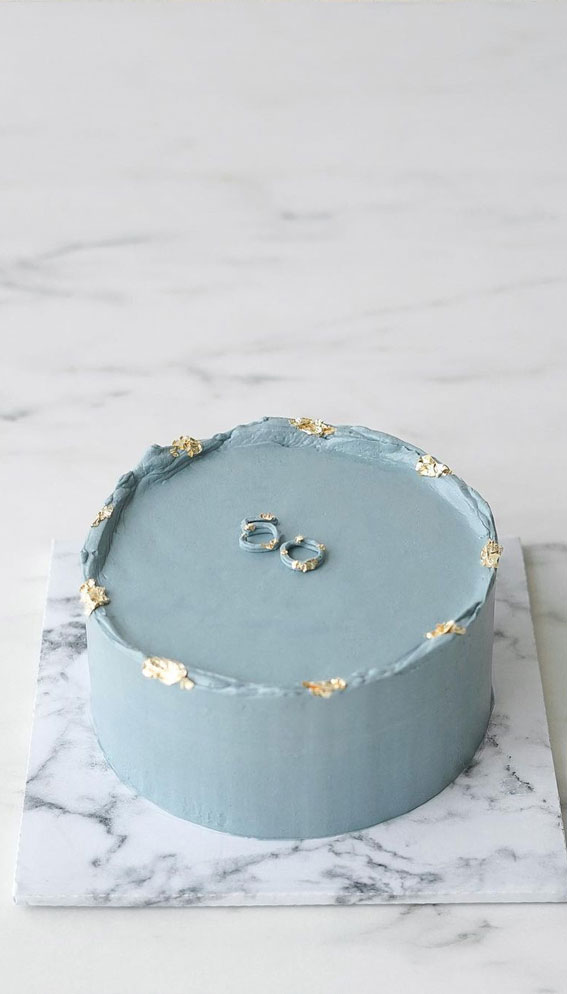 50 Cute Buttercream Cake Ideas for Any Occasion : Blue Buttercream Cake for 50th Birthday