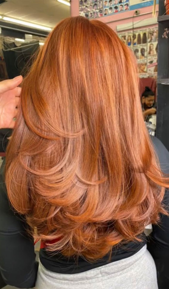 50 Stunning Hair Colour Ideas to Rock in 2022 : Layered Sunset Hair Colour