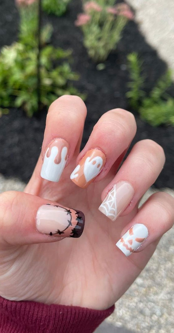 40 Cute Halloween Nail Designs : Mix n Match Halloween Nails