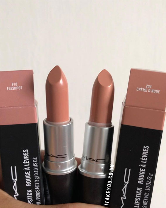 45 Mac Lipstick Shades You Should Own : Mac Fleshpot vs Creme D’Nude
