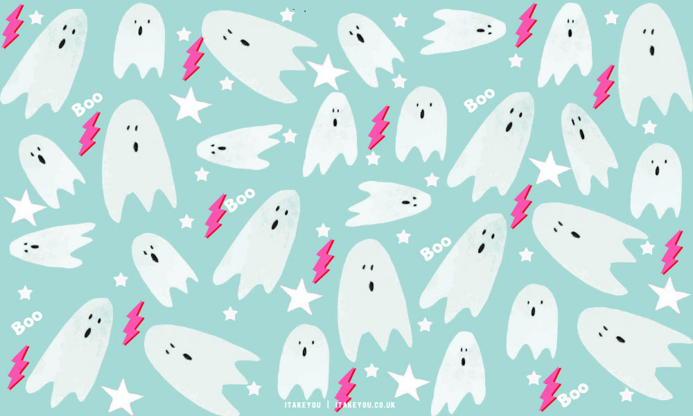 20+ Preppy Halloween Wallpaper Ideas : Aqua Background