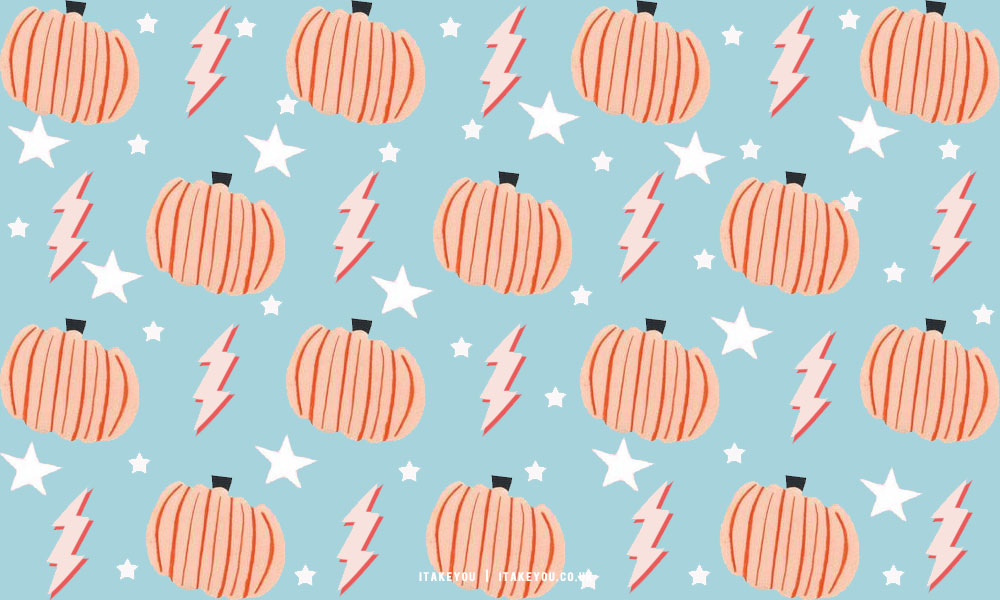 20+ Preppy Halloween Wallpaper Ideas : Pumpkin & Lightning Background