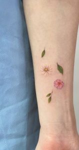 75 Unique Small Tattoo Designs & Ideas : Coloured Flower Tattoo I Take ...