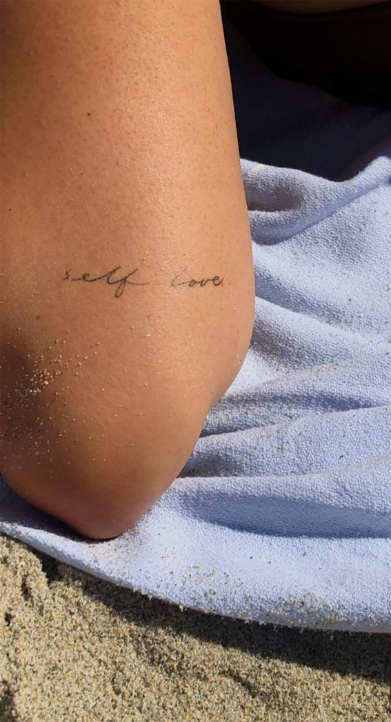 75 Unique Small Tattoo Designs & Ideas : Self Love Wording Tattoo