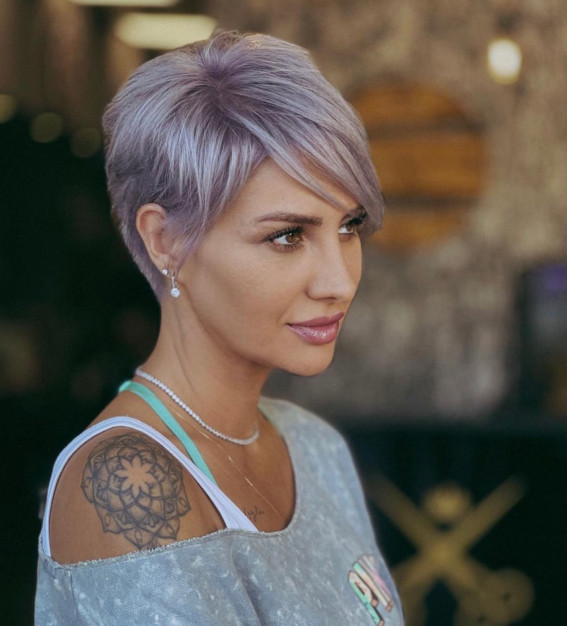 40 Best Pixie Haircuts & Hairstyles For Any Hair Type : Lavender Pixie