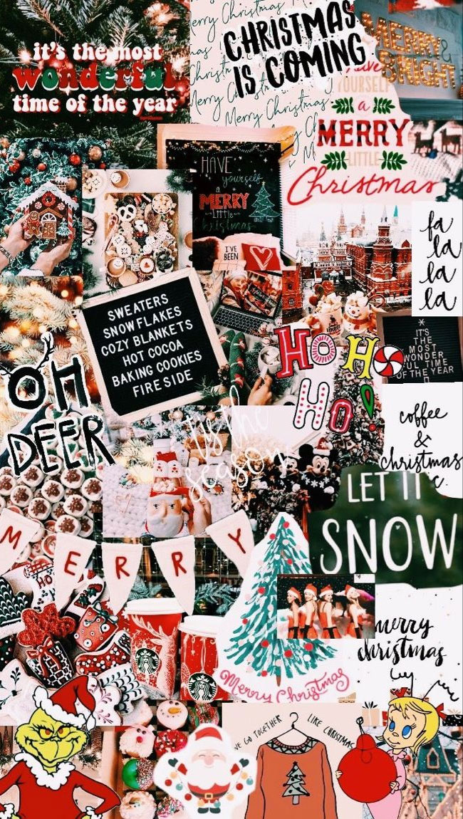 9.  Christmas is just around the corner and the stockings will be hung by the chimney with care. Christmas will be here before we know it! So, let's get ready for the Christmas festive season with these beautiful Christmas collage wallpaper ideas for phones, iPhones, PC, and laptops.