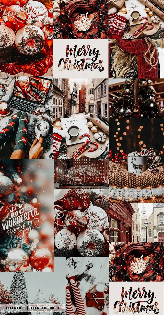 Download Christmas Collage Laptop Aesthetic Holiday Lockscreen Wallpaper   Wallpaperscom