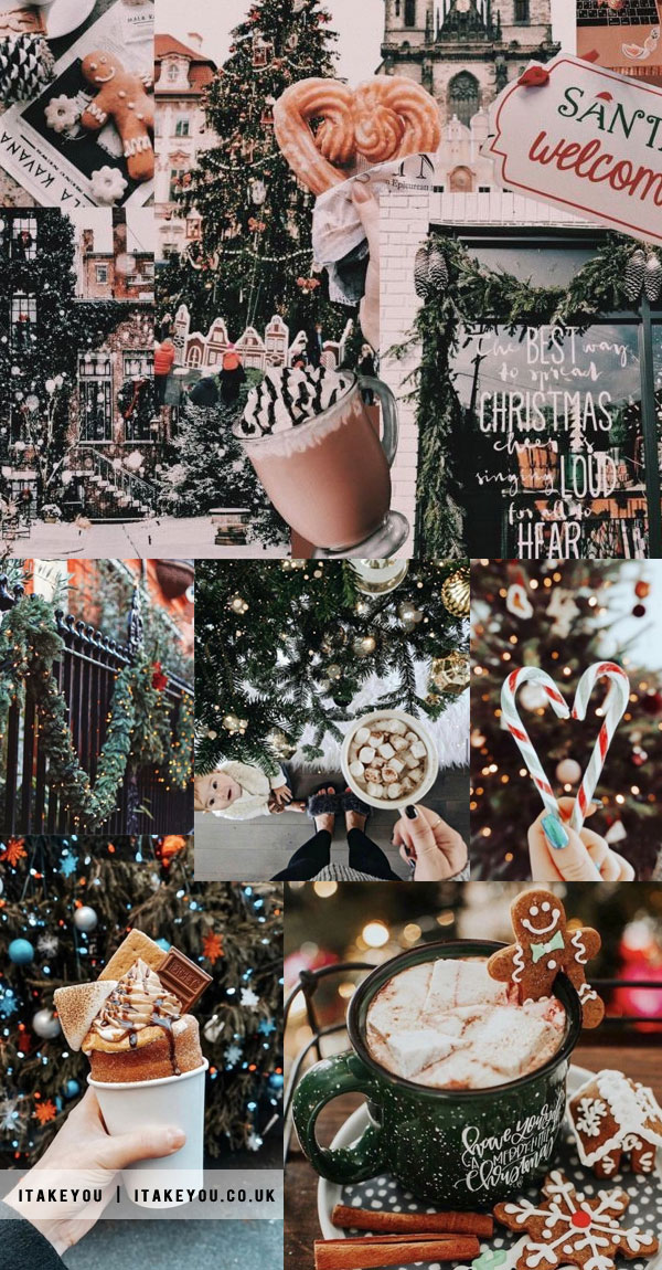 23 Christmas Collage Wallpaper Ideas : Green Christmas
