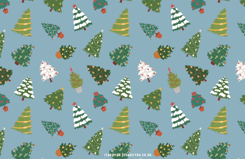 20+ Christmas Wallpaper Ideas : Dusty Blue Background
