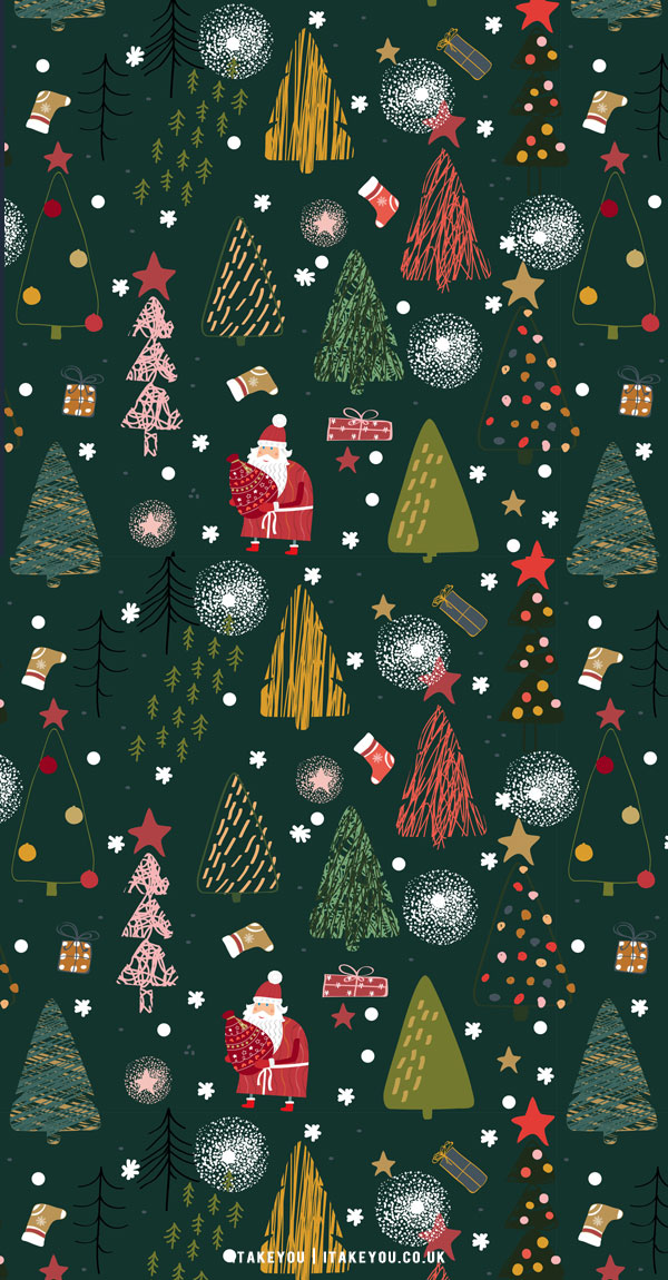 20+ Christmas Wallpaper Ideas : Dark Green Background