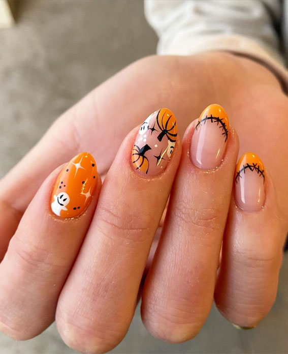 30+ Spooky Halloween Nail Ideas : Pumpkin, Ghost & French Tips