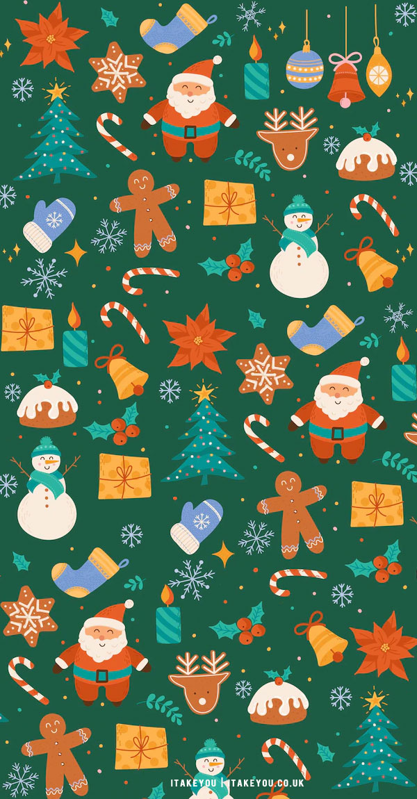 20+ Christmas Wallpaper Ideas : Cute Green Christmas Background