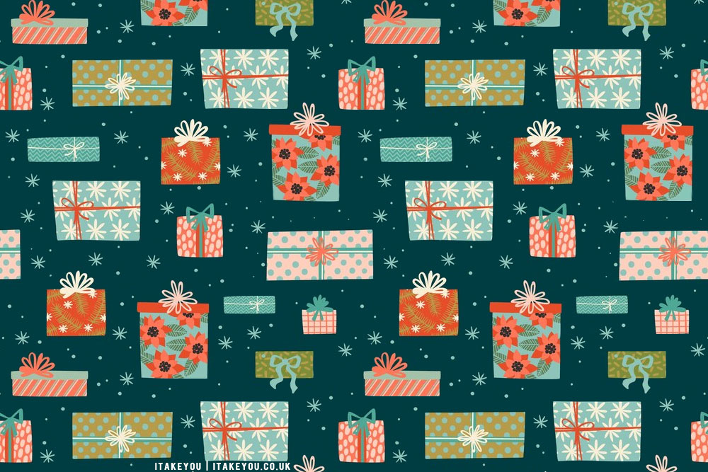 20+ Christmas Wallpaper Ideas : Presents Green Christmas Background for Laptop/PC